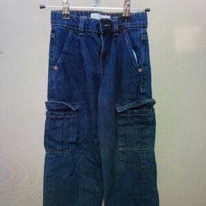 Kids Blue Cargo Jeans